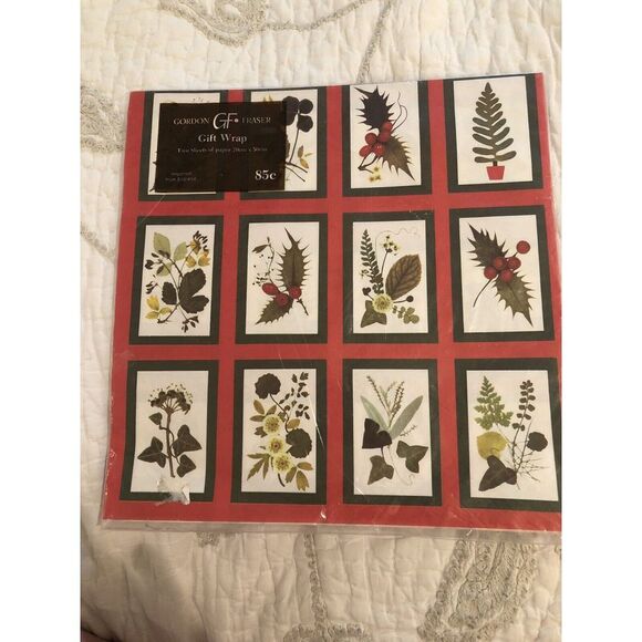 Other - Vintage Christmas Gordon Fraser‎ Gift Wrap England Wrapping Paper